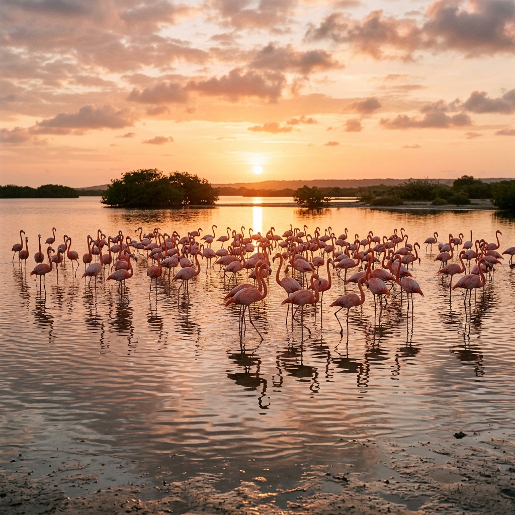 Flamencos rosados en La Guajira